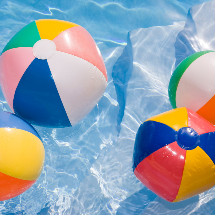Multiple Beach Balls in Water