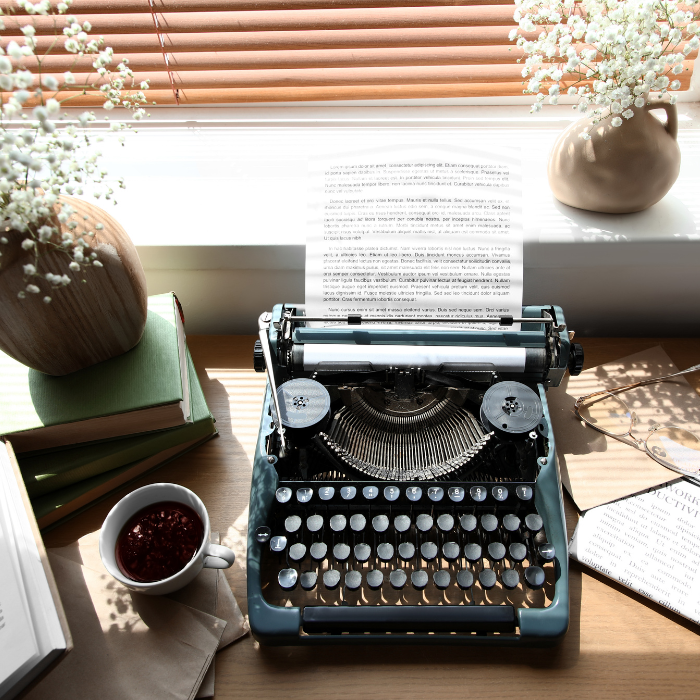 typewriter for writing a book